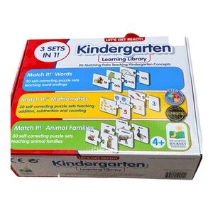 Kindergarten Learning Library Match It! Puzzle Set Ages 4+ | 3-in-1 Educational